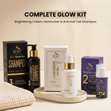 Complete Glow Kit | Brightening Cream, Moisturizer & Anti Hair Fall Shampoo